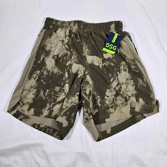 DSG Mens Stride Running Shorts Swirl Light Olive Large 5